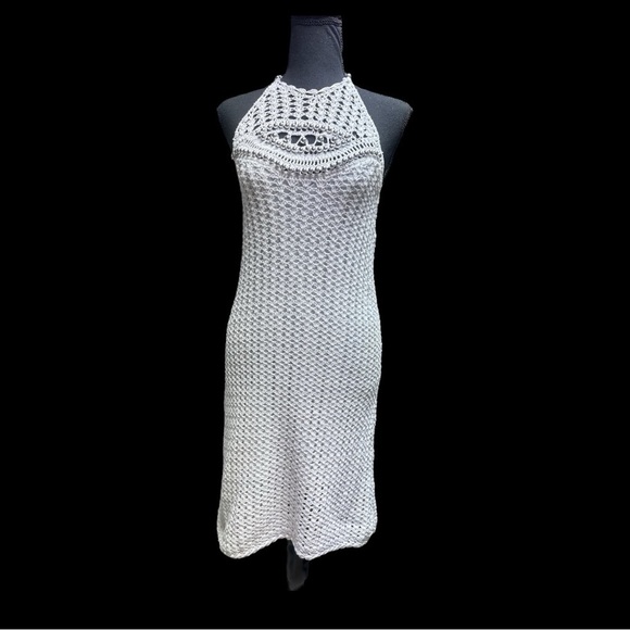 Urban Outfitters Dresses & Skirts - Urban Outfitters White Crochet Halter Dress Size Medium